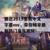 最近2019免费中文字幕mv，带你畅享最新热门音乐视频！