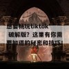 想要畅玩tiktok 破解版？这里有你需要知道的秘密和技巧！