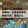 想看2015年的爱情法剧吗？这里有免费的观看方式！爱恋2015法剧免费