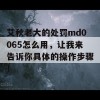 艾秋老大的处罚md0065怎么用，让我来告诉你具体的操作步骤！