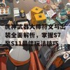 虎神武器大师符文与出装全面解析，掌握S7至S11最佳玩法技巧