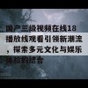 国产三级视频在线18播放线观看引领新潮流，探索多元文化与娱乐体验的结合