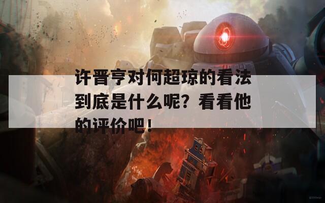 许晋亨对何超琼的看法到底是什么呢？看看他的评价吧！