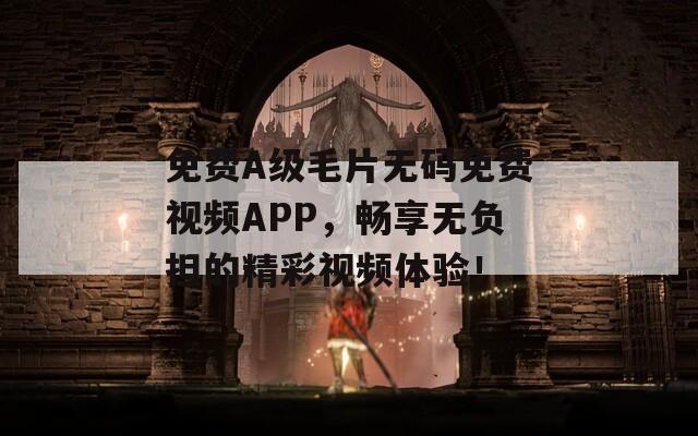 免费A级毛片无码免费视频APP，畅享无负担的精彩视频体验！