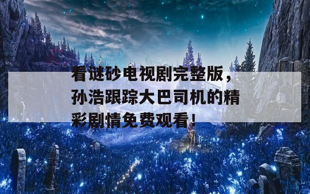 看谜砂电视剧完整版，孙浩跟踪大巴司机的精彩剧情免费观看！