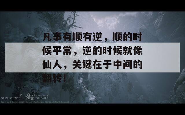 凡事有顺有逆，顺的时候平常，逆的时候就像仙人，关键在于中间的翻转！