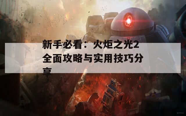 新手必看：火炬之光2全面攻略与实用技巧分享