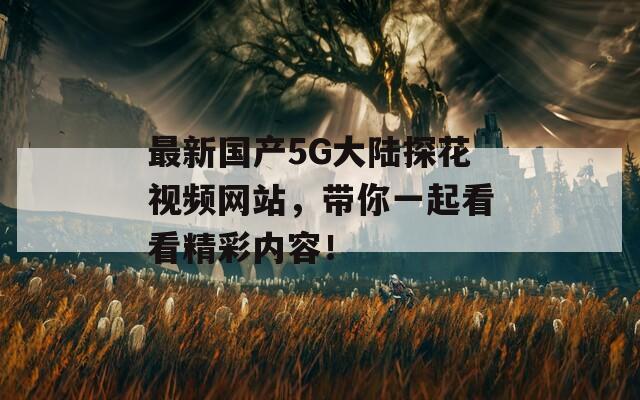最新国产5G大陆探花视频网站，带你一起看看精彩内容！