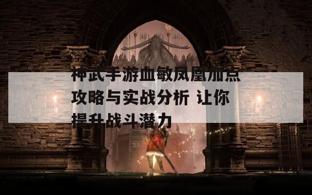 神武手游血敏凤凰加点攻略与实战分析 让你提升战斗潜力