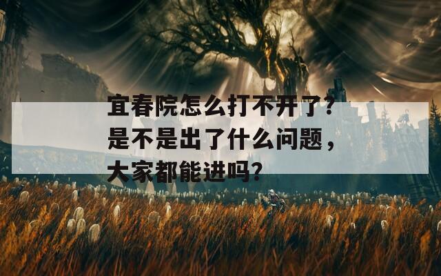 宜春院怎么打不开了？是不是出了什么问题，大家都能进吗？