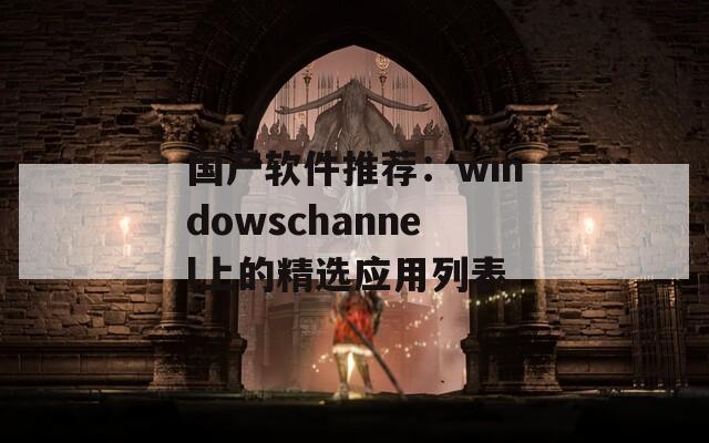 国产软件推荐：windowschannel上的精选应用列表