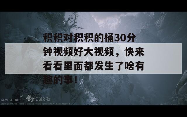 积积对积积的桶30分钟视频好大视频，快来看看里面都发生了啥有趣的事！