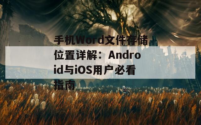 手机Word文件存储位置详解：Android与iOS用户必看指南