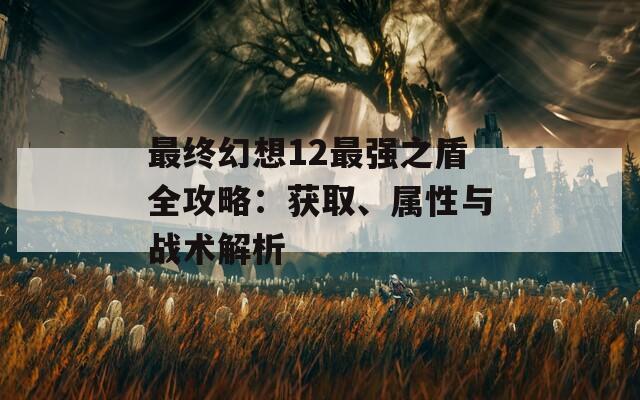 最终幻想12最强之盾全攻略：获取、属性与战术解析