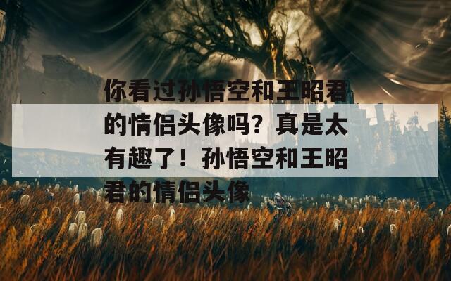 你看过孙悟空和王昭君的情侣头像吗？真是太有趣了！孙悟空和王昭君的情侣头像