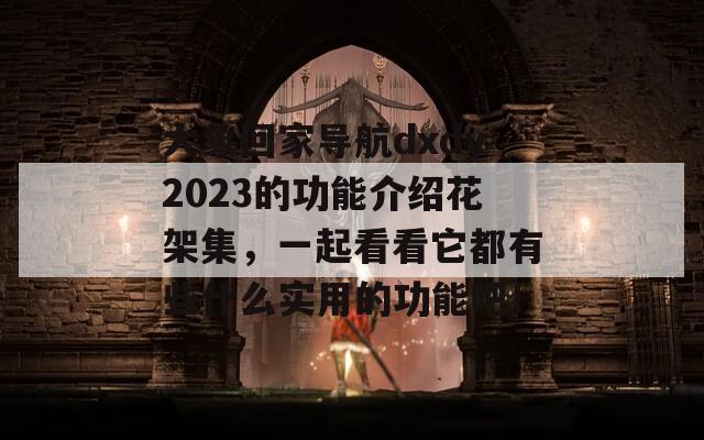 大象回家导航dxdy2023的功能介绍花架集，一起看看它都有些什么实用的功能吧！