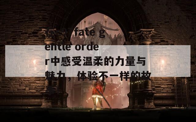 在c97fate gentle order中感受温柔的力量与魅力，体验不一样的故事！