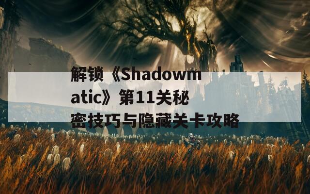 解锁《Shadowmatic》第11关秘密技巧与隐藏关卡攻略