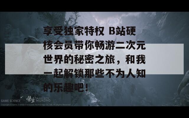 享受独家特权 B站硬核会员带你畅游二次元世界的秘密之旅，和我一起解锁那些不为人知的乐趣吧！