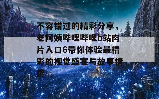 不容错过的精彩分享，老阿姨哔哩哔哩b站肉片入口6带你体验最精彩的视觉盛宴与故事情感