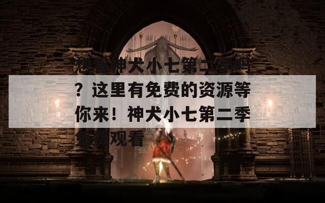 想看神犬小七第二季吗？这里有免费的资源等你来！神犬小七第二季免费观看