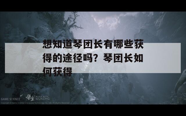 想知道琴团长有哪些获得的途径吗？琴团长如何获得