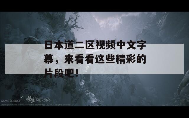 日本道二区视频中文字幕，来看看这些精彩的片段吧！