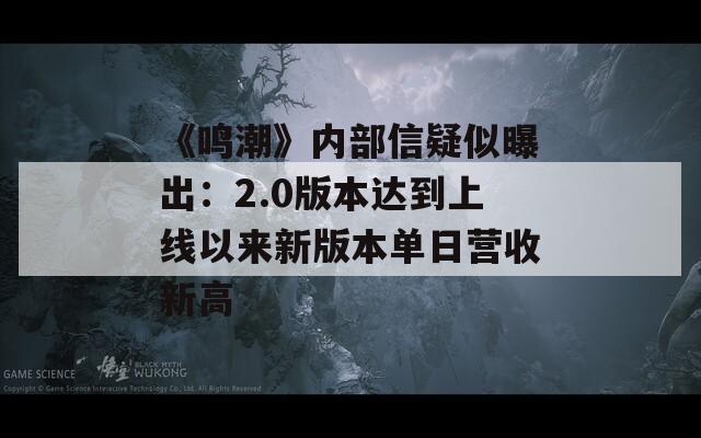 《鸣潮》内部信疑似曝出：2.0版本达到上线以来新版本单日营收新高