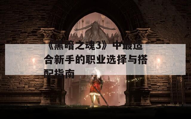 《黑暗之魂3》中最适合新手的职业选择与搭配指南