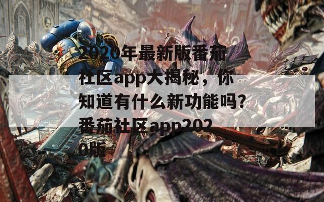 2020年最新版番茄社区app大揭秘，你知道有什么新功能吗？番茄社区app2020版