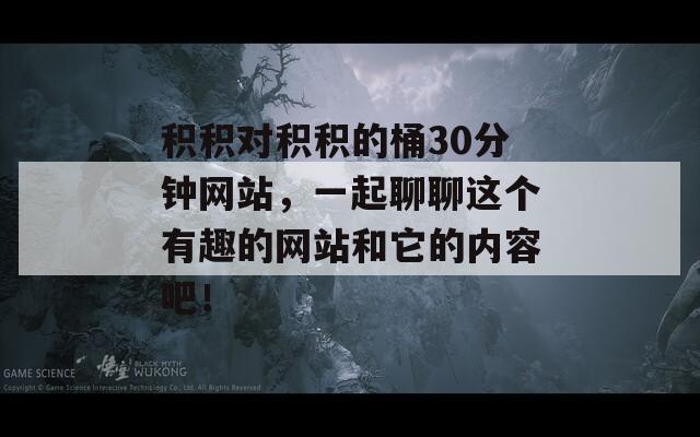 积积对积积的桶30分钟网站，一起聊聊这个有趣的网站和它的内容吧！