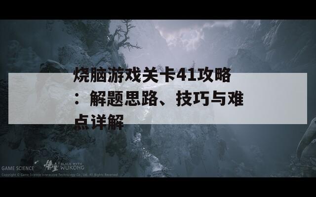 烧脑游戏关卡41攻略：解题思路、技巧与难点详解